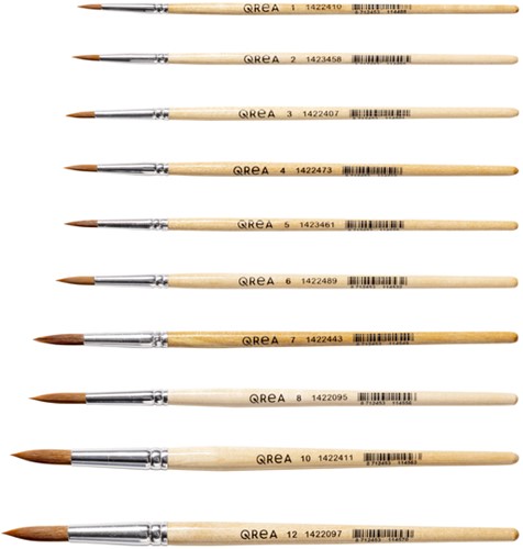 Penseel Qrea synthetisch haar set à 10 breedtes-2