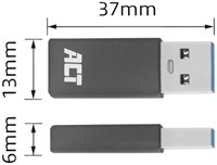 Adapter ACT USB-A naar USB-C USB 3.2 Gen.1-5