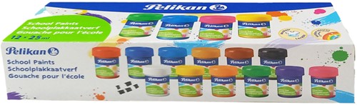 Plakkaatverf Pelikan 20ml assorti doos à 12 potjes