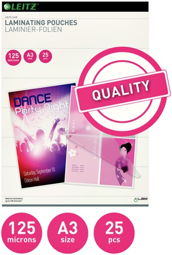 Lamineerhoes Leitz iLAM A3 2x125micron EVA 25 stuks-2