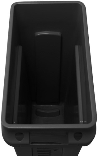 Afvalbak Rubbermaid Slim Jim Vented met luchtsleuven 87 liter zwart-2