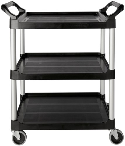 Serveerwagen Rubbermaid met 10cm zwenkwielen zwart-2