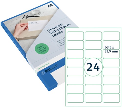 Etiket Rillprint 63.5x33.9mm mat transparant 600 etiketten