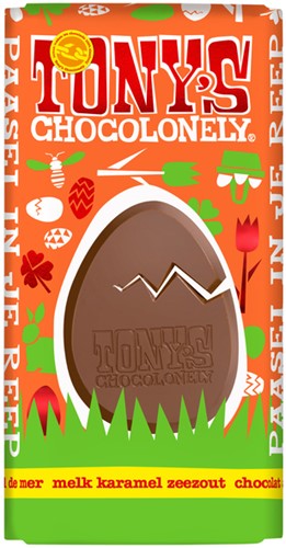 Chocolade Tony's Chocolonely paasreep melk karamel zeezout 180 gram