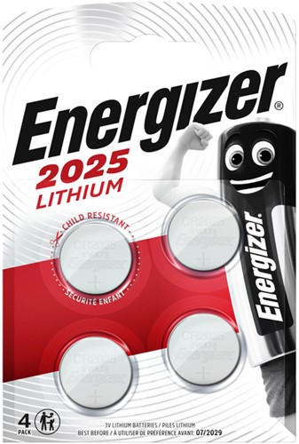 Batterij Energizer knoopcel 4xCR2025 lithium