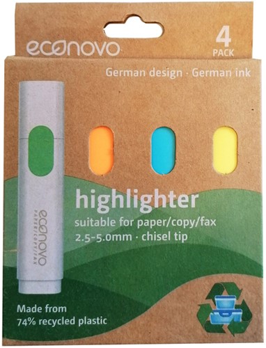 Markeerstift Econovo assorti blister à 4 stuks