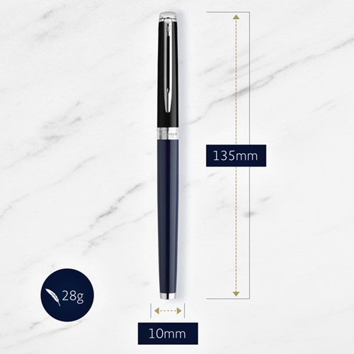 Rollerpen Waterman Hémisphère Colour Blocking black en blue CT fijn-2