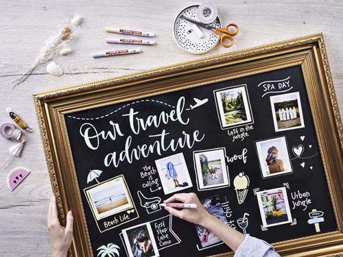 Krijtstift edding 4085 by Securit rond 1-2mm mtl assorti blister à 4st-1