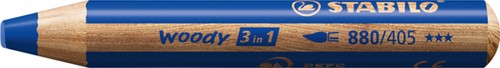 Kleurpotloden STABILO 880 woody 3 in 1 multitalent blauw