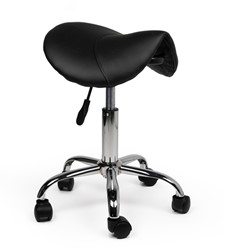 Zadelkruk Office laag harde wielen zw