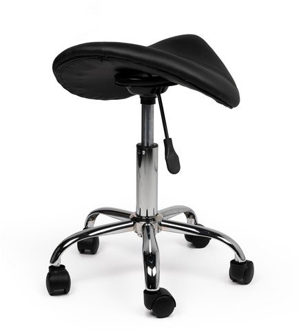 Zadelkruk Office laag harde wielen zw-1