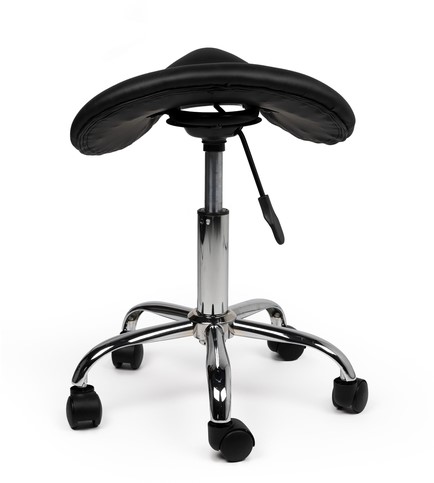 Zadelkruk Office laag harde wielen zw-2