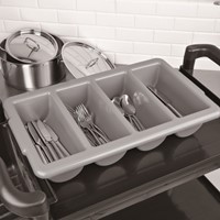 Bestekbak Olympia Kristallon 4 vakken GN 1/1 grijs-3