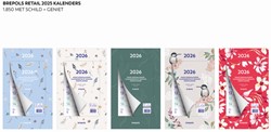 Weekkalender 2026 Brepols 190x130 7dagen/1pagina Fantasie assorti