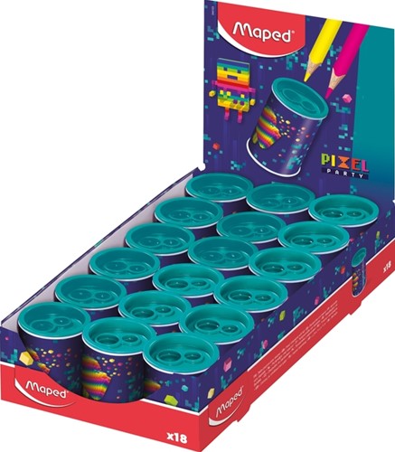 Puntenslijper Maped Pixel Party 2-gaats display à 18 stuks