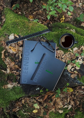 Notitieboek Rhodia Greenbook A5 lijn 6-gaats 180 pagina's 90gr zwart-2