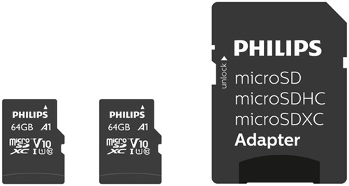 Geheugenkaart Philips micro SDXC Class 10 UHS-I U1 64GB 2 stuks-2