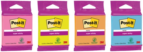 Memoblok 3M Post-it 6920 SS 76x76mm ass. kleur 45 vel