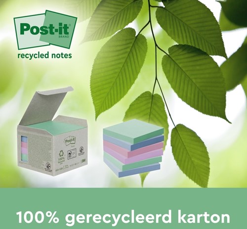 Memoblok 3M Post-it 654 RSSCOL 76x76mm assorti kleur 3+1 gratis-1
