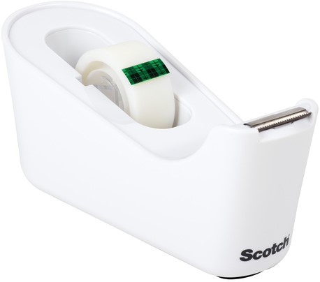 Plakbandhouder Scotch C18 wit + 1rol magic tape 19mmx33m