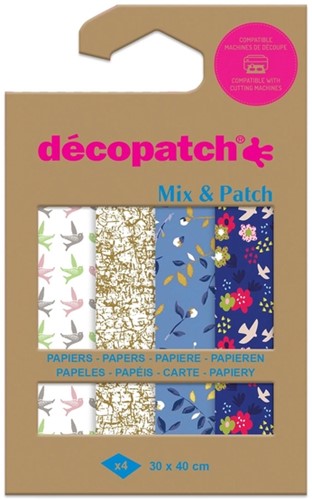 Hobbypapier Décopatch 30x40cm set à 4 vel thema Shades of Blue