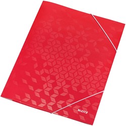 Elastomap Leitz WOW A4 3 kleppen rood