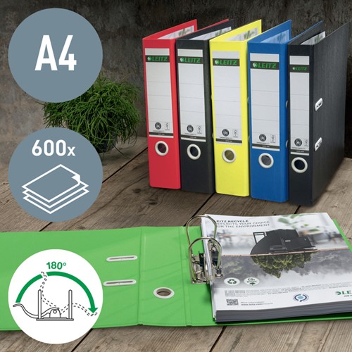 Ordner Leitz Recycle 180° 80mm karton A4 geel-2