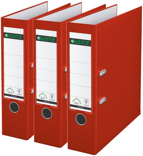 Ordner Leitz 180° 1010 A4 80 mm 3 stuks rood