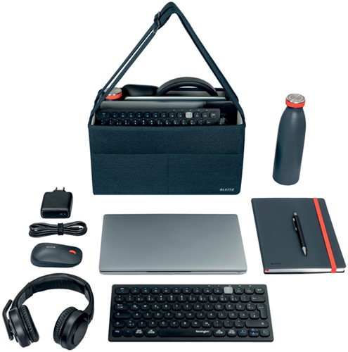 Opbergtas Leitz gestoffeerd 200x210x355mm grijs-1