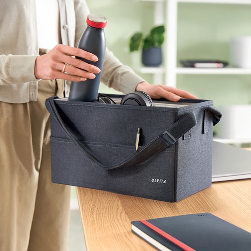 Opbergtas Leitz gestoffeerd 200x210x355mm grijs-2