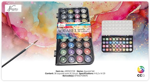 Aquarelverf Nassau fine art doos à 36 metalic napjes-1