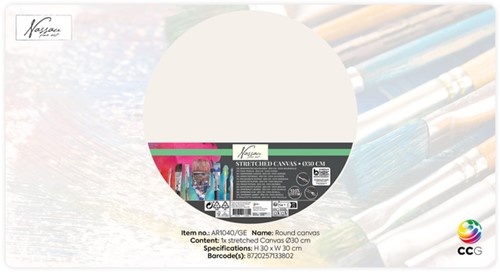 Canvas Nassau fine art rond 30cm 100% katoen-3