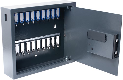 Sleutelkast Pavo high security magnetisch met fingerprintslot 20 haken 350x410x100mm-2