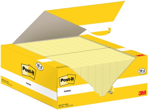 Memoblok 3M Post-it 653-CY 38mmx51mm geel voordeelpak-2