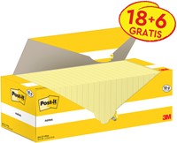 Memoblok 3M Post-it 654-CY 76x76mm geel voordeelpak