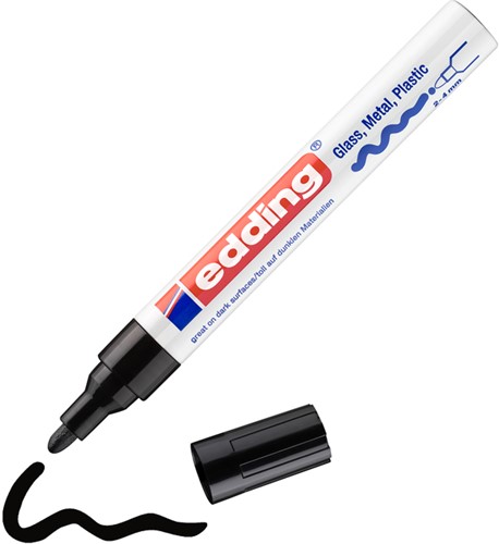 Paintmarker edding 750 op oliebasis 2-4mm creatief zwart-2