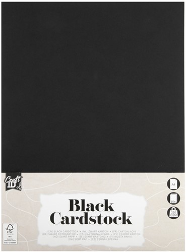 Hobbykarton CraftID A4 220gr zwart 10 vel