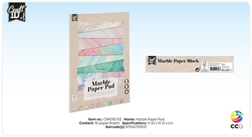 Hobbykarton CraftID A4 175gr marmer 16 vel-1
