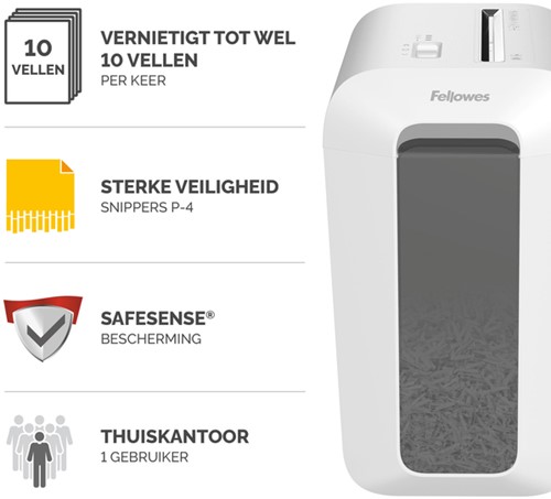 Papiervernietiger Fellowes Powershred LX65 snippers 4x40mm wit-3
