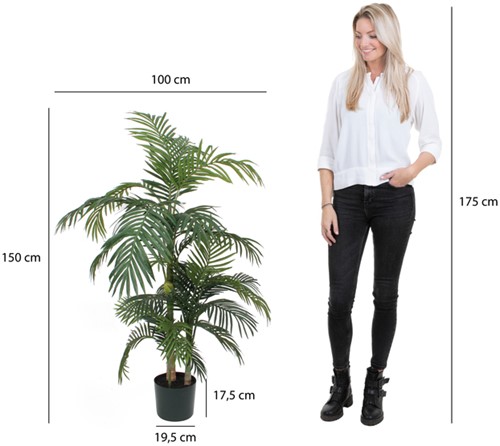 Kunstplant Mica Areca palm in plastic pot 150x100cm-1