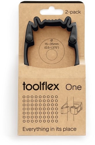 Wandhouder Toolflex One 2 klemmen met adapter ø 15/35 mm zwart