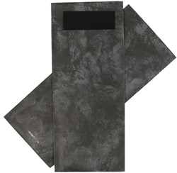 Bestekzakje IEZZY 190x85mm antraciet gemarmerd met zwart servet 500st