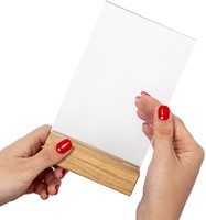 Menukaarthouder IEZZY T tafeldisplay A4 hout-3