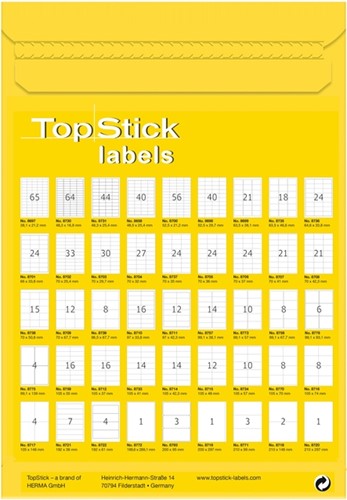 Etiket TopStick 8720 210x297mm wit 100 stuks-2