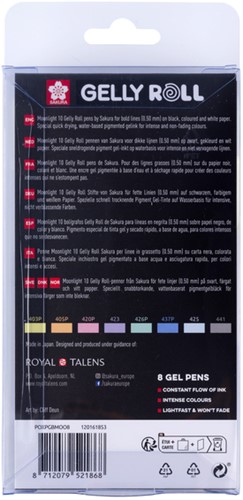 Gelschrijver Sakura Gelly Roll Moonlight 10 pastel set à 8 kleuren-3