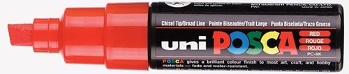 Paintmarker Uni POSCA PC8K breed schuin rood
