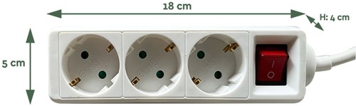 Stekkerdoos BRASQ  3 voudig 3 meter wit-2
