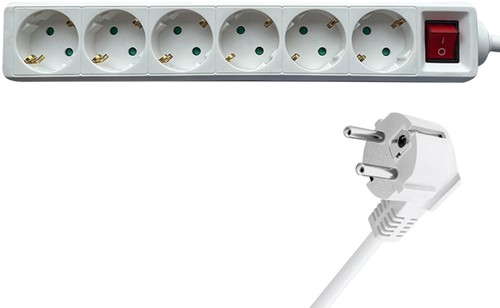 Stekkerdoos BRASQ  6 voudig 1.4 meter wit-1