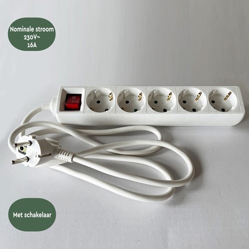 Stekkerdoos BRASQ  5 voudig 3 meter wit-4