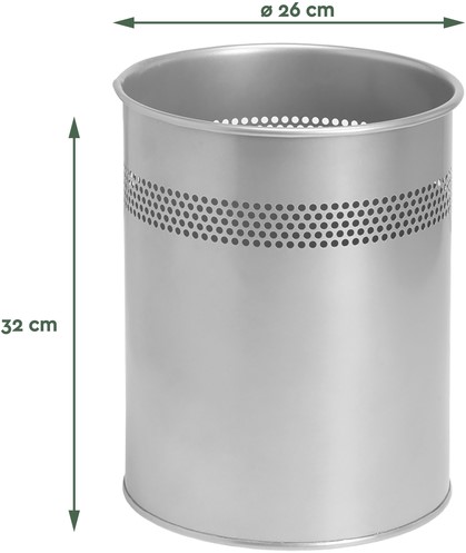 Papierbak BRASQ 15 liter zilver-2